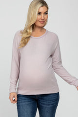 Lavender Brushed Long Sleeve Raglan Maternity Top