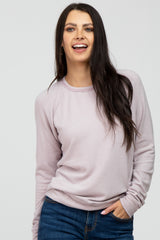 Lavender Brushed Long Sleeve Raglan Maternity Top