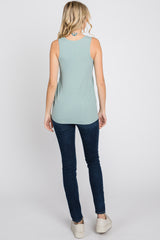 Mint Green Ribbed Sleeveless Top