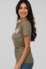 Olive Mama Short Sleeve Top