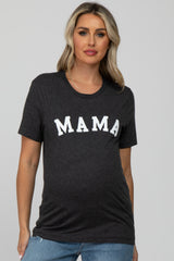 Charcoal Mama Short Sleeve Maternity Top