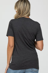 Charcoal Mama Short Sleeve Maternity Top