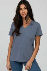 Charcoal Heathered V-Neck Top