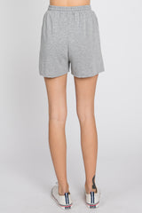 Heather Grey Distressed Drawstring Lounge Shorts