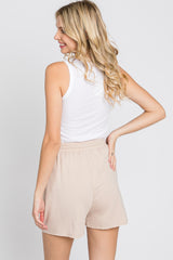 Taupe Distressed Drawstring Lounge Shorts