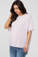 Lavender Dolman Sleeve Terry Maternity Top