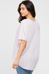 Lavender Dolman Sleeve Terry Maternity Top