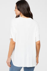 Ivory Dolman Sleeve Terry Maternity Top