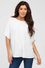 Ivory Dolman Sleeve Terry Maternity Top