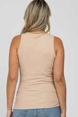 Taupe Ribbed Maternity Tank Top