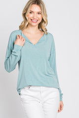 Mint Green Soft Knit Long Sleeve Top