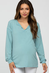 Mint Green Soft Knit Long Sleeve Maternity Top