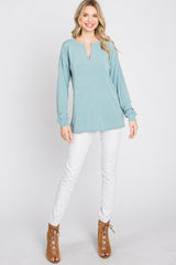 Mint Green Soft Knit Long Sleeve Top