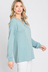 Mint Green Soft Knit Long Sleeve Top