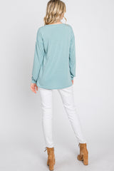 Mint Green Soft Knit Long Sleeve Top