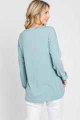 Mint Green Soft Knit Long Sleeve Top