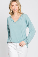 Mint Green Soft Knit Long Sleeve Top