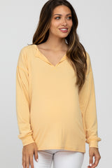 Yellow Soft Knit Long Sleeve Maternity Top