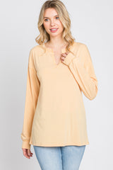 Yellow Soft Knit Long Sleeve Top