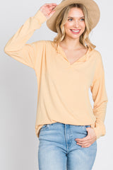 Yellow Soft Knit Long Sleeve Top