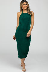 Forest Green Halter Neck Dress