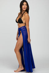 Royal Blue Mesh Wrap Cover Up