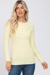 Yellow Henley Long Sleeve Top