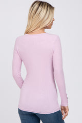 Lavender Henley Long Sleeve Top