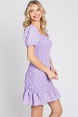 Lavender Smocked Puff Sleeve Dress