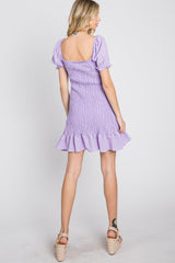 Lavender Smocked Puff Sleeve Dress