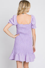 Lavender Smocked Puff Sleeve Dress