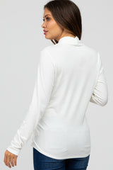 Ivory Draped Wrap Maternity/Nursing Top