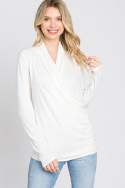 Ivory Draped Wrap Nursing Top