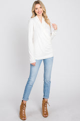 Ivory Draped Wrap Nursing Top