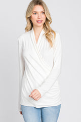 Ivory Draped Wrap Nursing Top