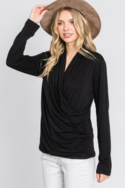 Black Draped Wrap Nursing Top