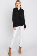 Black Draped Wrap Nursing Top