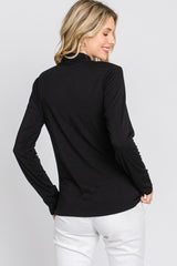 Black Draped Wrap Nursing Top