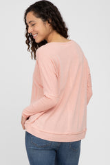 Peach Lightweight Terry Sweater