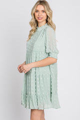 Mint Swiss Dot Tiered Dress