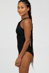 Black Knot Front Back Cutout One Piece Swimsuit