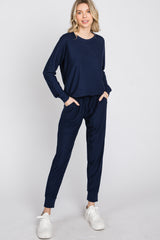 Navy Blue Soft Knit Sleep Set