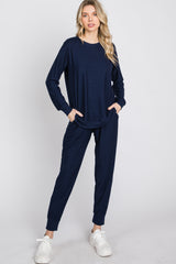 Navy Blue Soft Knit Sleep Set