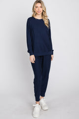 Navy Blue Soft Knit Sleep Set