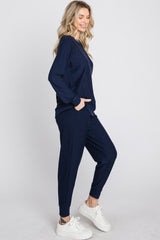 Navy Blue Soft Knit Sleep Set