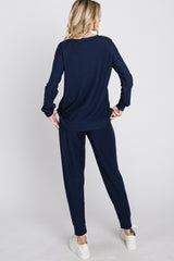 Navy Blue Soft Knit Sleep Set