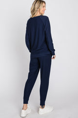 Navy Blue Soft Knit Sleep Set