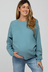 Teal Long Sleeve Maternity Top