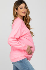 Pink Long Sleeve Maternity Top