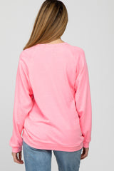 Pink Long Sleeve Maternity Top